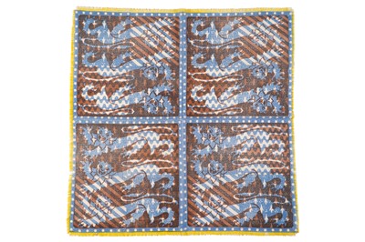 Lot 551 - John Tunnard - Three lions imprint scarf | hand blocked on wool