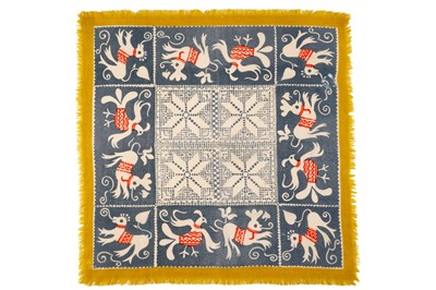 Lot 550 - John Tunnard - A lace pattern in a border of birds and beasts | hand blocked on wool