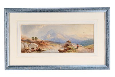Lot 337 - Thomas Miles Richardson Jnr. - Figures on a Highland Road | watercolour