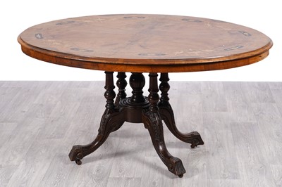 Lot 92 - A Victorian inlaid walnut loo table