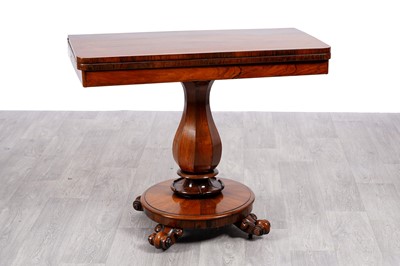 Lot 93 - A William IV rosewood card table