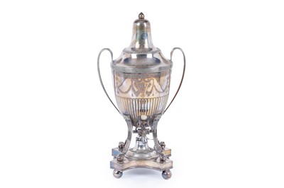 Lot 360 - A Georgian silver plate samovar