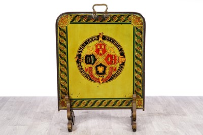 Lot 199 - A toleware fire screen