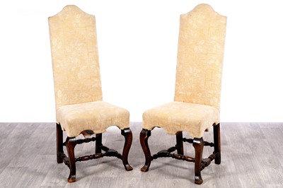 Lot 10 - A pair of late 17th-century-style mahogany side chairs