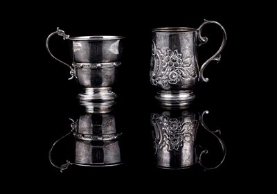 Lot 196 - An Edwardian silver christening cup; and an Elizabeth II Lindisfarne pattern silver cup