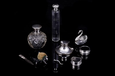 Lot 197 - Novelty silver and other items, including perfume bottles and an inkwell