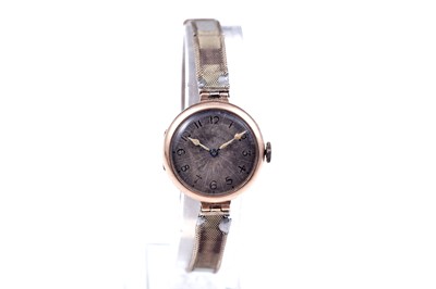 Lot 163 - A 1920s lady's 9ct rose gold cased wristwatch