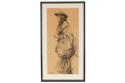 Lot 384 - Elijah Albert Cox - A study of a 16th Century gentleman | drawing