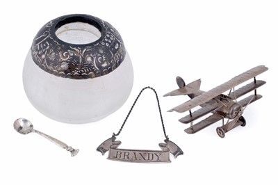 Lot 173 - A modern silver tri-plane; and other items