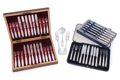 Lot 172 - Silver and plated table flatware