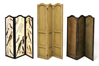Lot 204A - Two three-fold screens