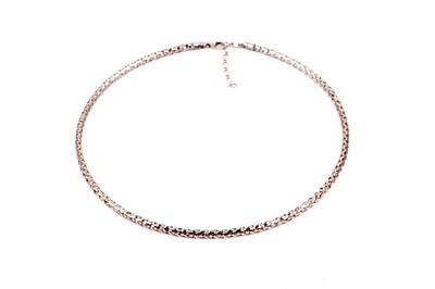 Lot 57 - A contemporary 9ct gold basket weave necklace
