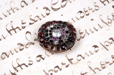 Lot 18 - A 19th Century diamond, ruby, and garnet set jewellery clasp
