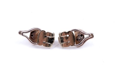 Lot 25 - A pair of yellow metal ear clips for convertible jewellery