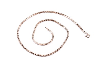 Lot 79 - A modern 18ct gold fancy box-link necklace