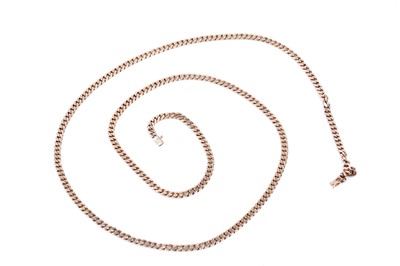 Lot 81 - A contemporary 14ct gold flat curb-link necklace