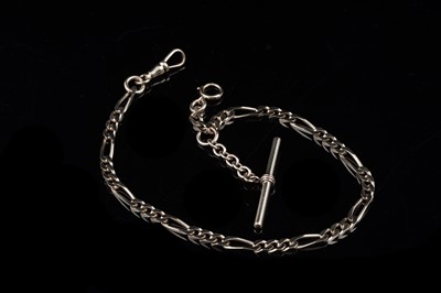 Lot 86 - An 18ct gold figaro-link watch chain
