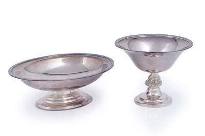 Lot 182 - Two Elizabeth II silver Lindisfarne pattern bonbon dishes