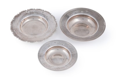 Lot 183 - Three silver dishes, including two Armada type