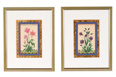 Lot 342 - 20th Century Indian Mughal School - Two floral studies | watercolours