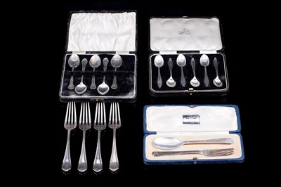 Lot 239 - A selection of silver flatware