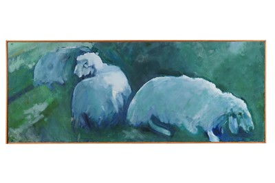 Lot 356 - British Contemporary School - Sheep at dusk | oil