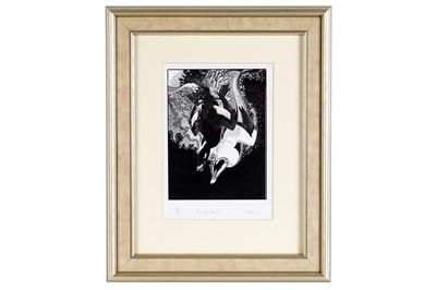 Lot 301 - Colin See Paynton - Diving Ducks | wood engraving