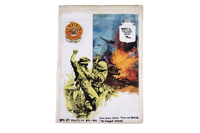 Lot 474 - Original painted front cover art work for "No Higher Stakes" By Pino del Orco