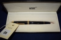 Lot 35 - A Mont Blanc MST Le Grand black ballpoint pen,...