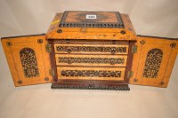 Lot 380 - A 19th Century Tunbridge ware desk top cabinet,...