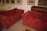 Lot 577 - A modern sitting room suite, comprising: three-...