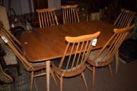 Lot 591 - Ercol: a mid 20th Century light elm extending...