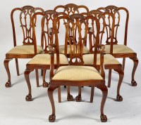 Lot 619 - A set of six George III style mahogany dining...