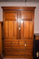 Lot 679 - A Victorian walnut linen press, 125cms wide.